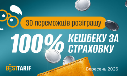 Результати розіграшу «100% КЕШБЕКУ ЗА СТРАХОВКУ» за вересень 2026 року